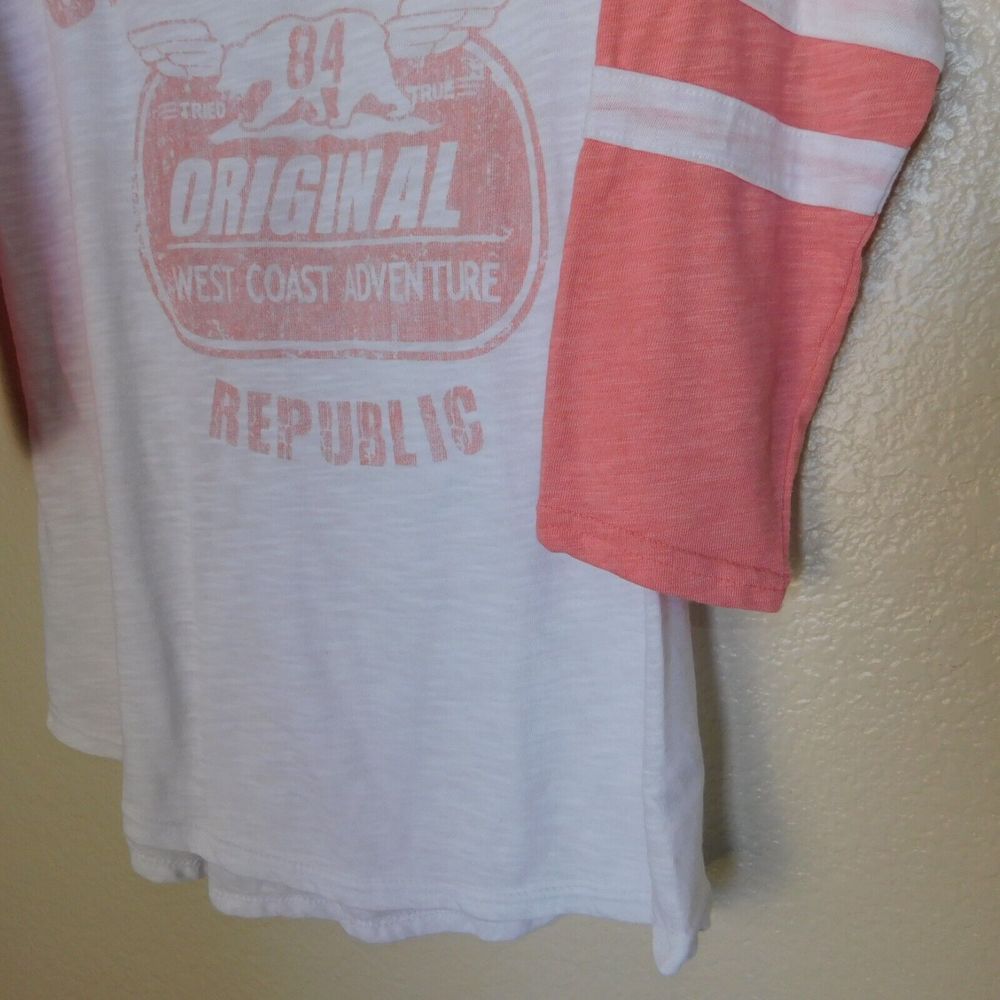 Reflex California Tee Shirt Retro Graphic 3/4 Sleeve Casual Thin Tee Shirt Logo - Picture 5 of 8